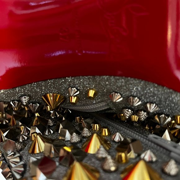 Christian Louboutin Silver and Gold With Studs So Full Kate 100 Boots/Booties - Picture 5 of 7